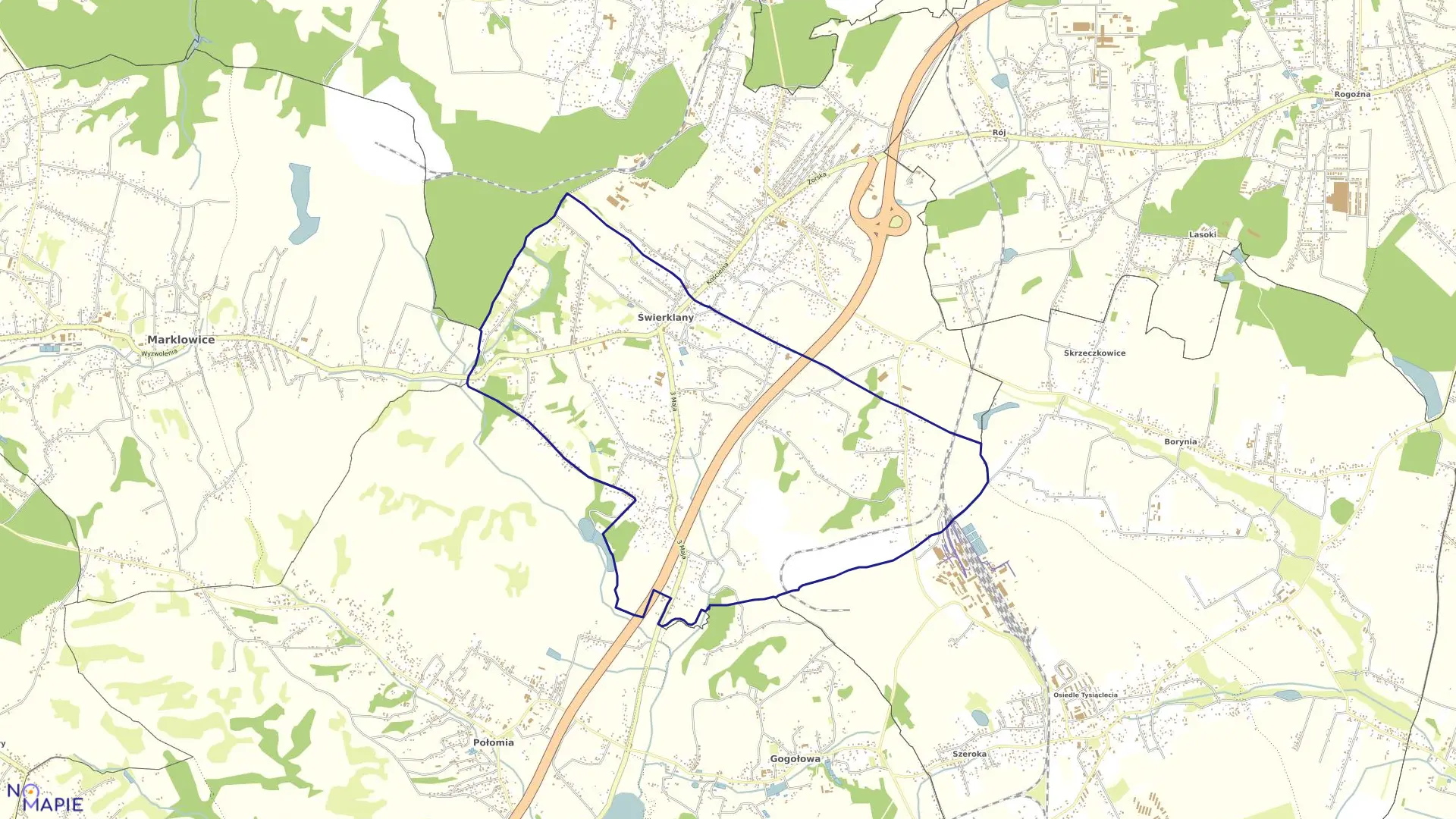 Mapa obrębu ŚWIERKLANY DOLNE w gminie Świerklany